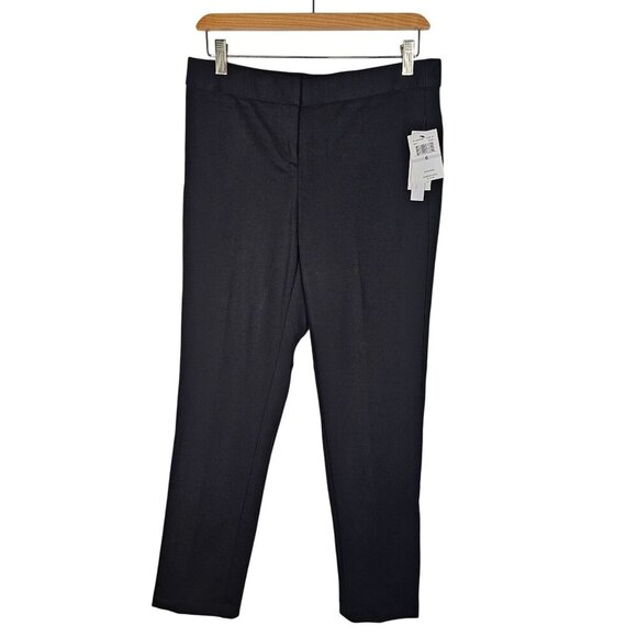 Amanda + Chelsea Alex Ponte Knit Trousers Modern Fit Ankle Stretch Black 6 NWT - Picture 2 of 16